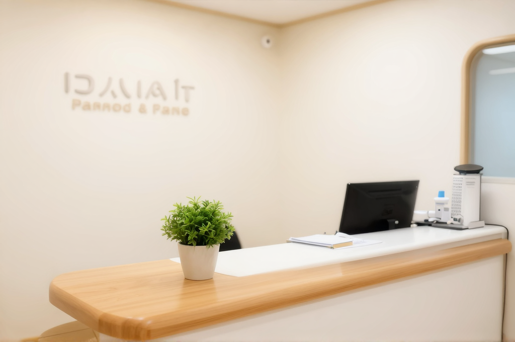 歯科クリニックの清潔感のある受付